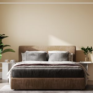 Made by elis modern bedroom interior in warm tones, bedroom 2