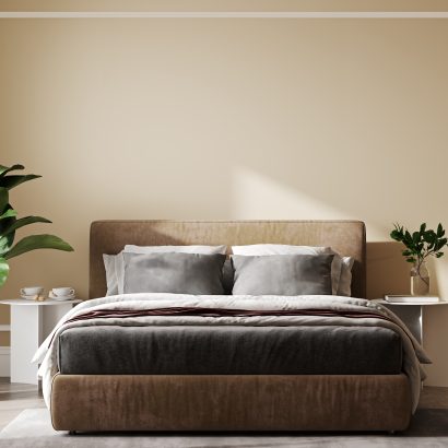 Made by elis modern bedroom interior in warm tones, bedroom 2